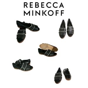 REBECCA MINKOFF SADIE BLACK PERFORATED LOAFERS